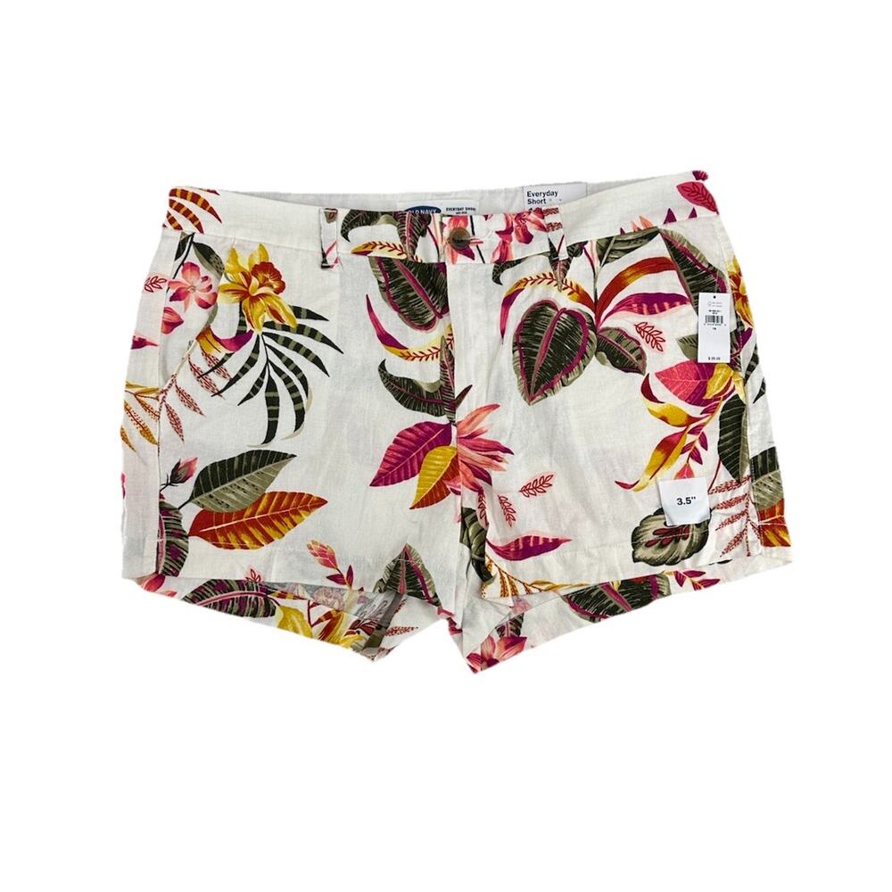 NEW Old Navy Size 16 Women Everyday Shorts 3.5” In Floral Pockets Mid Rise F01